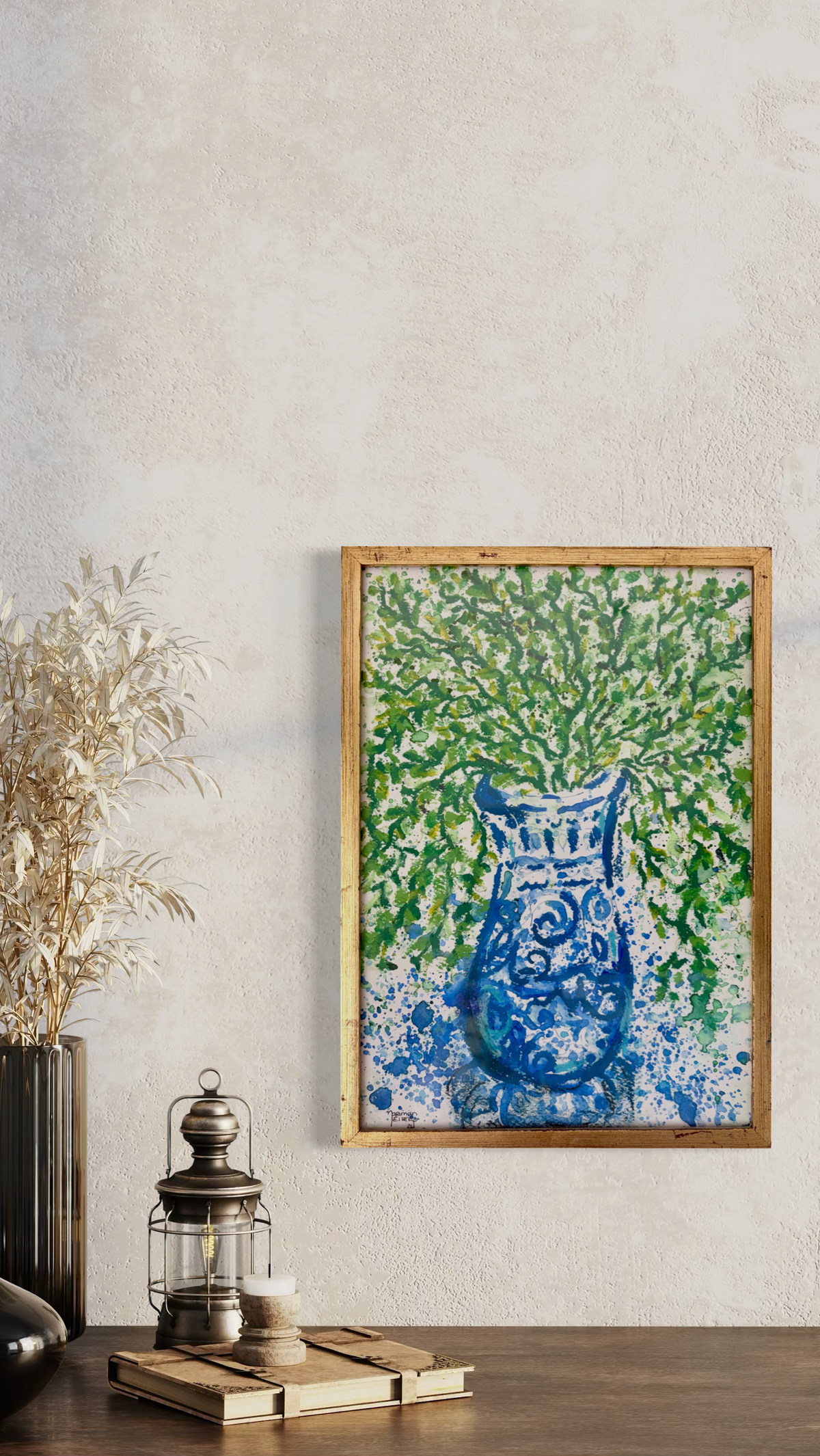 Bleu blanc-Ficus Tree
